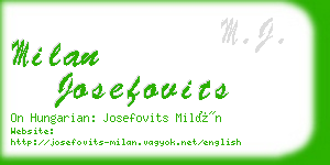 milan josefovits business card